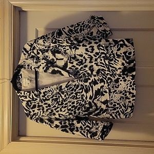 Animal print 3/4 sleeve jacket